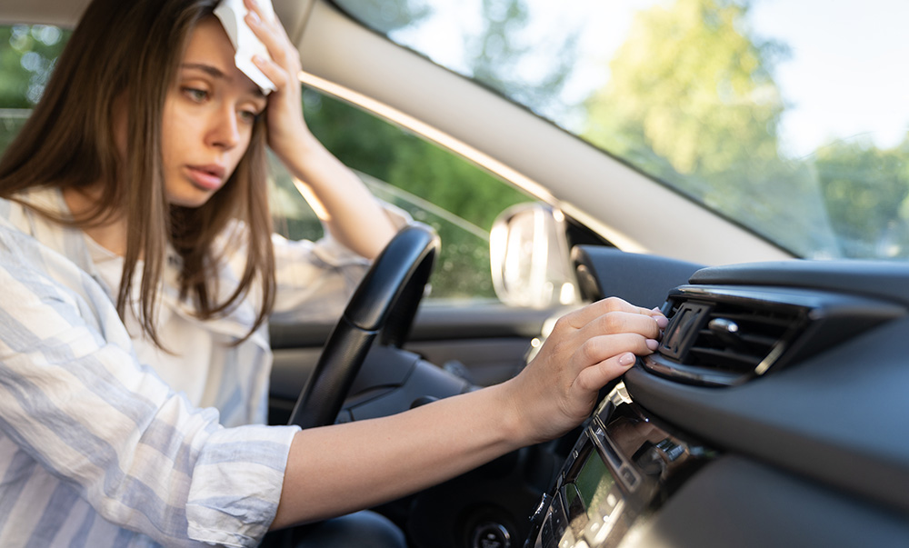 overheated driver with faulty AC